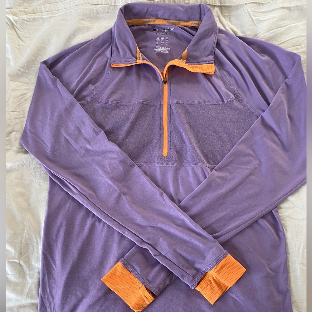 Purple and Orange Champion Performance Long Sleeve Size M